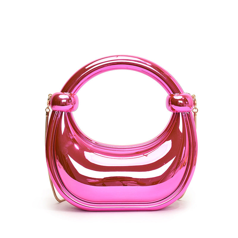 Women's Curved Moon Banquet Wrist Bends Hitches Dinner Bag