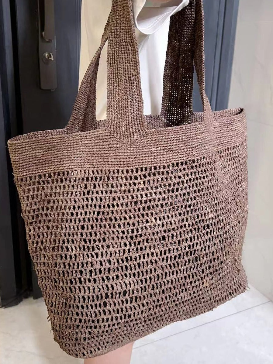 Women's Crochet Hand-woven Vacation Beach Summer Straw Shoulder Bags