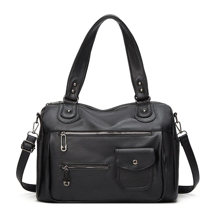 Motorcycle Retro Business Traveling Large Capacity Women's Shoulder Bag