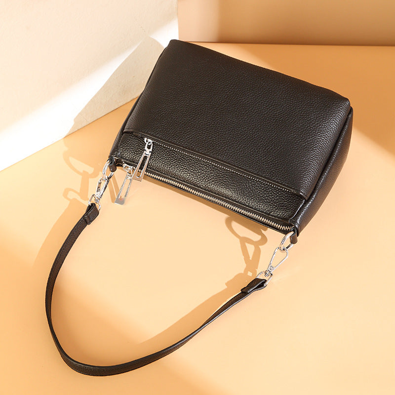 Women's First Layer Cowhide Fashion Leather High-grade Large Shoulder Bags
