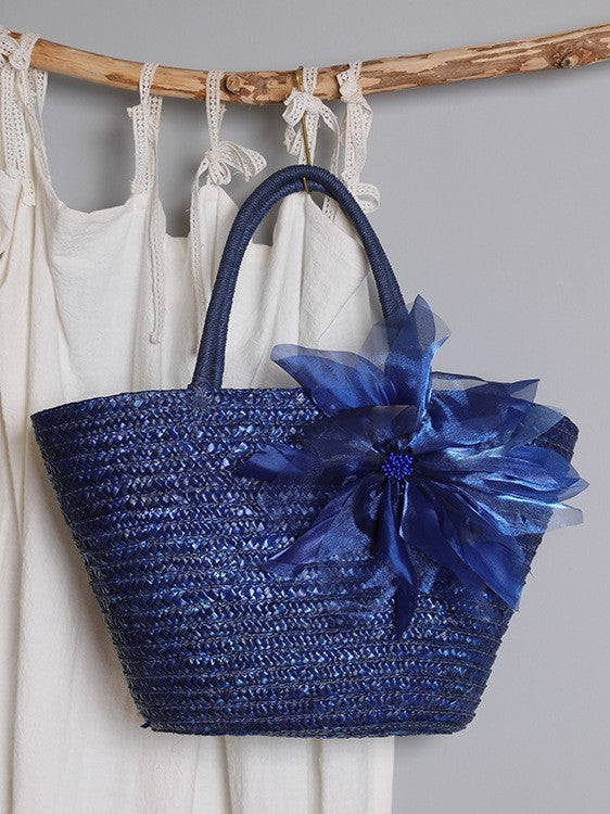 Women's Simple Straw Pastoral Style Beach Vacation Women's Handbag