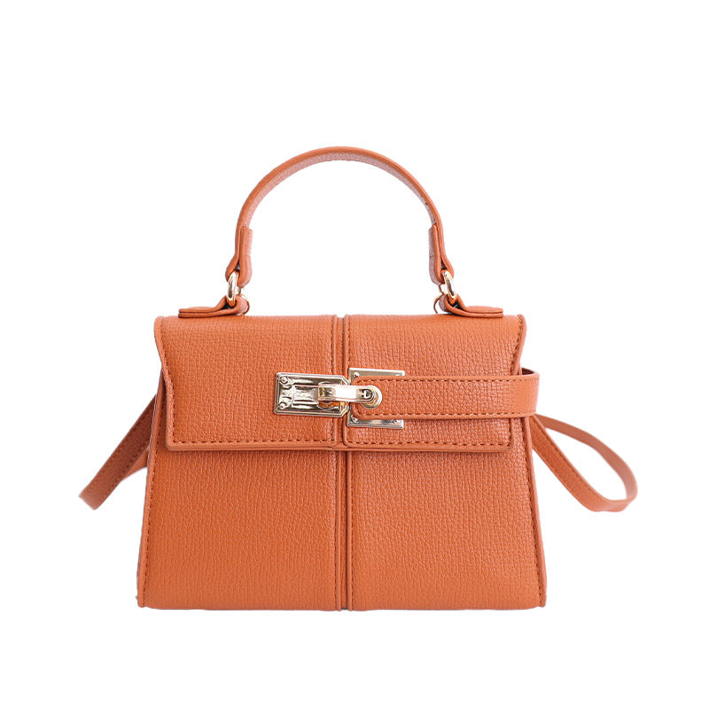 Textured Lychee Pattern Fashionable Mild Luxury Retro Women's Shoulder Bag