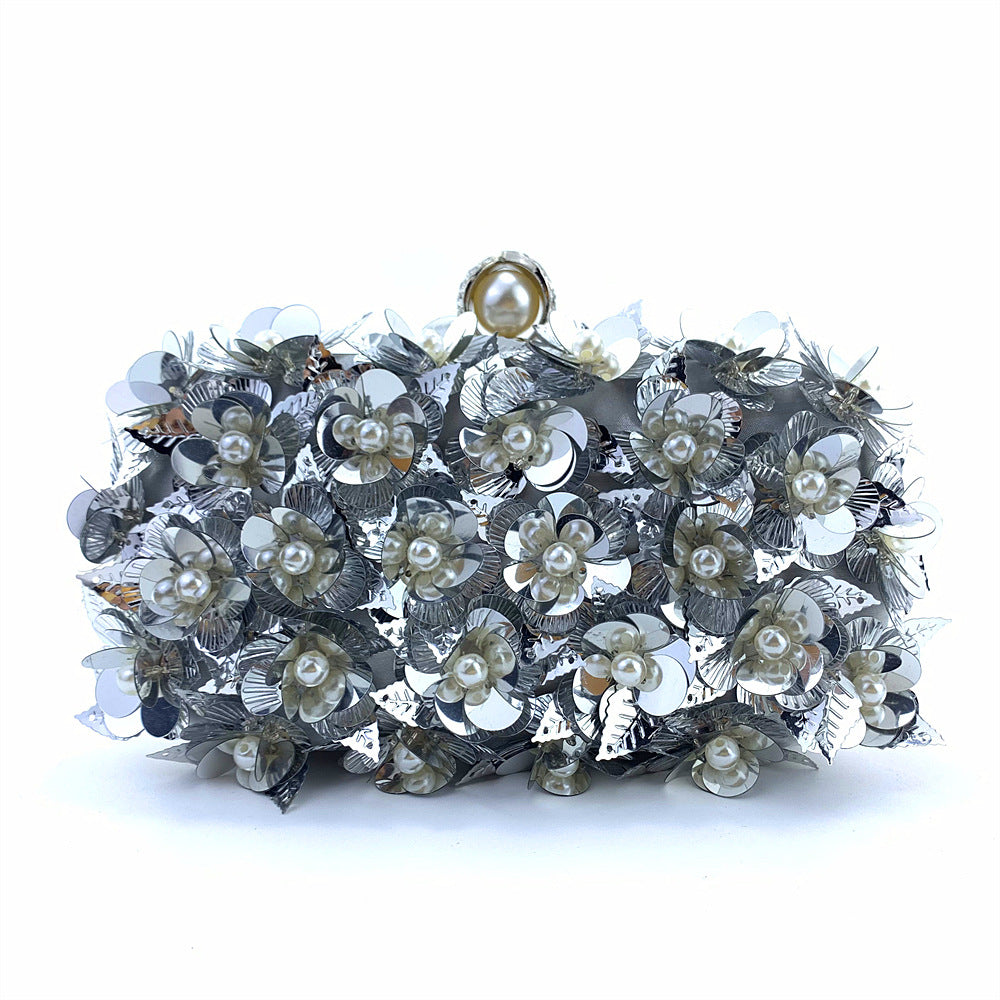 Women's Gradient Flower Sequined Clutch Party Dress Bags