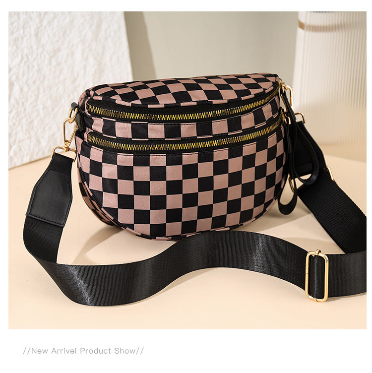 Women's Simple Chessboard Plaid Large Capacity Fashion Women's Messenger Bag