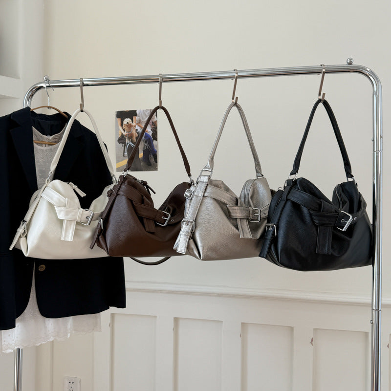 Retro Large Capacity Soft Leather Design Tote Bag