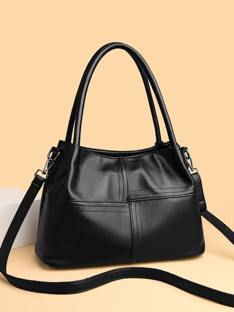 Women's Retro Soft Leather Large Capacity Commuter Tote Bags