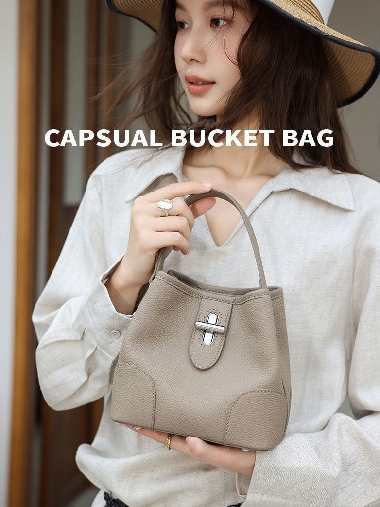 Genuine Leather Minority Large Capacity Commuter Women's Shoulder Bag