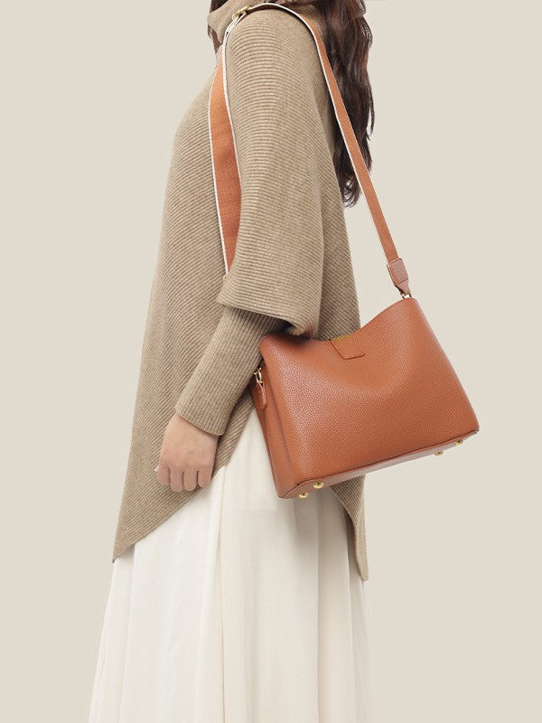 Women's High-grade Litchi Pattern Niche Large Capacity Bags