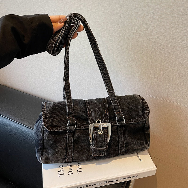 Autumn Retro Art Denim Female Large Capacity Totes Class Backpacks