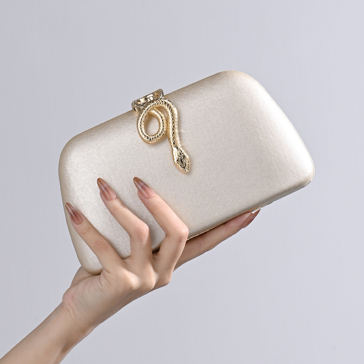 Metal Snake-shaped Design Clutch Dress One Chain Dinner Bag