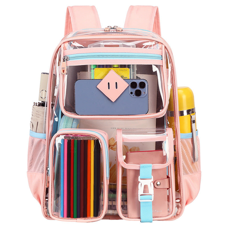 Transparent Waterproof Large Capacity Junior High Primary School Bag