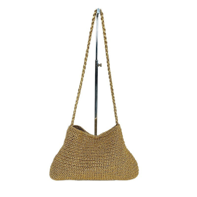 Women's Thread Underarm Niche Design Seaside Holiday Handmade Women's Shoulder Bag