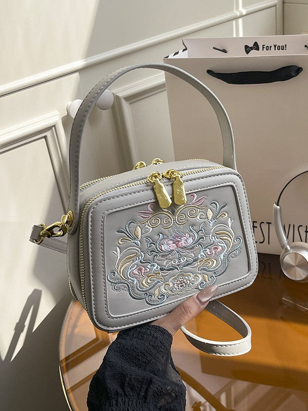 Women's Artistic Chinese Style Round Zipper Ancient Women's Messenger Bag