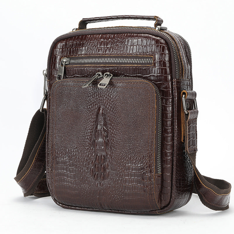 Men's Leather Fashion Crazy Horse First Layer Cowhide Men's Shoulder Bag