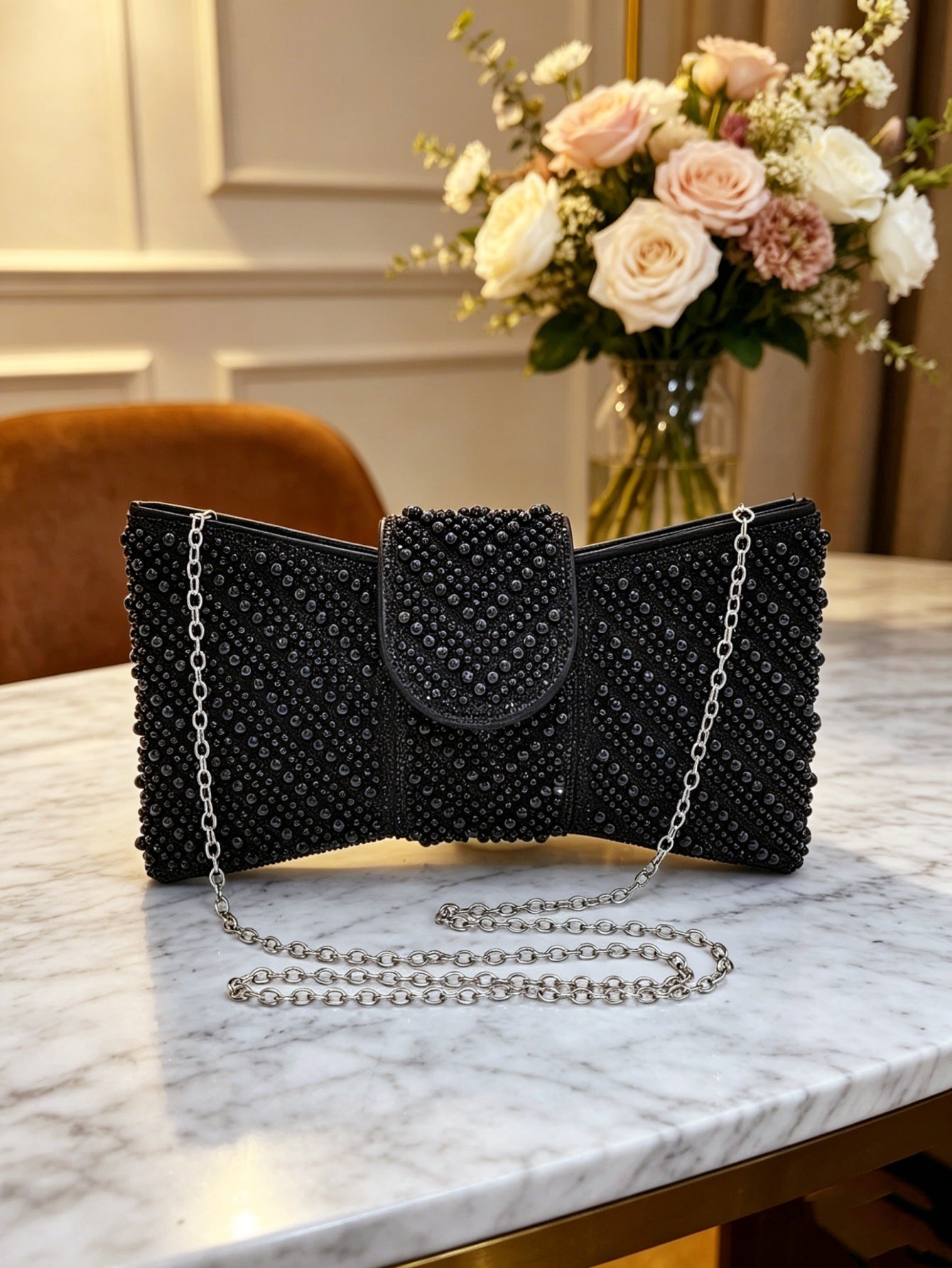 Durable Cool Beaded High-grade Clutch Butterfly Dinner Bag