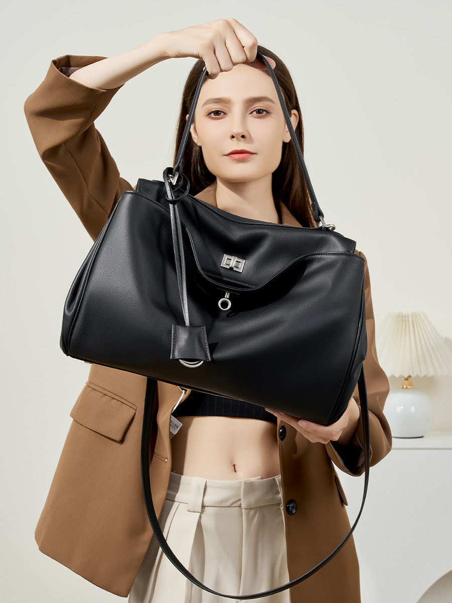 Callie Large Capacity Smooth Calfskin Portable Commuter Women's Messenger Bag