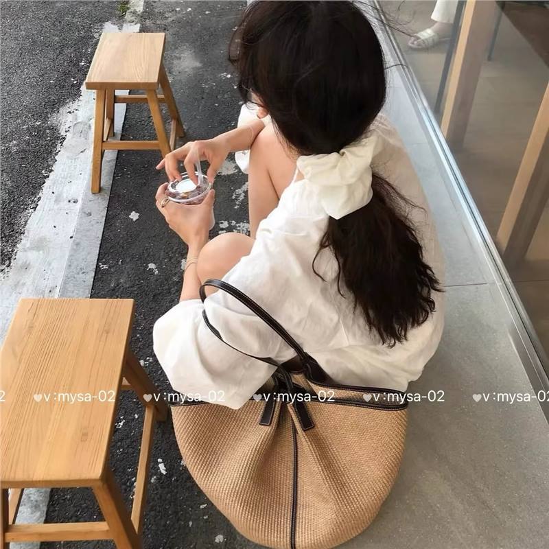 Women's Beach Design Large Capacity Totes Knitted Vacation Bags