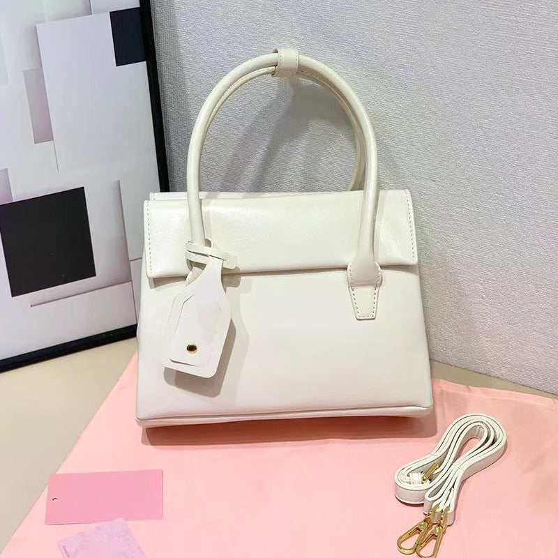 Women's Italian Shell Retro Bowling Genuine Leather Women's Handbag