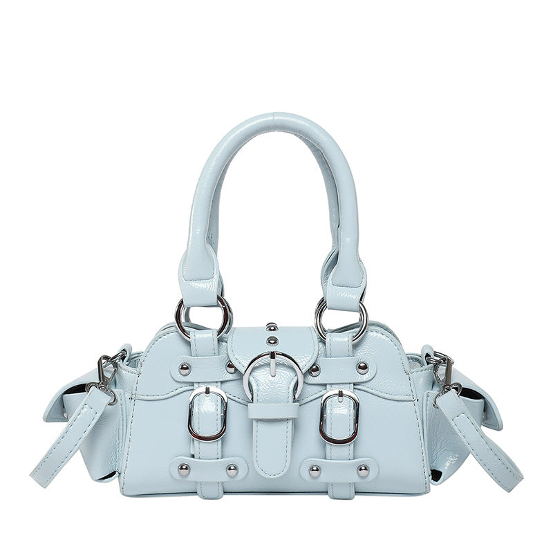 Women's Popular Fashion Western Style Solid Color Motorcycle Bags