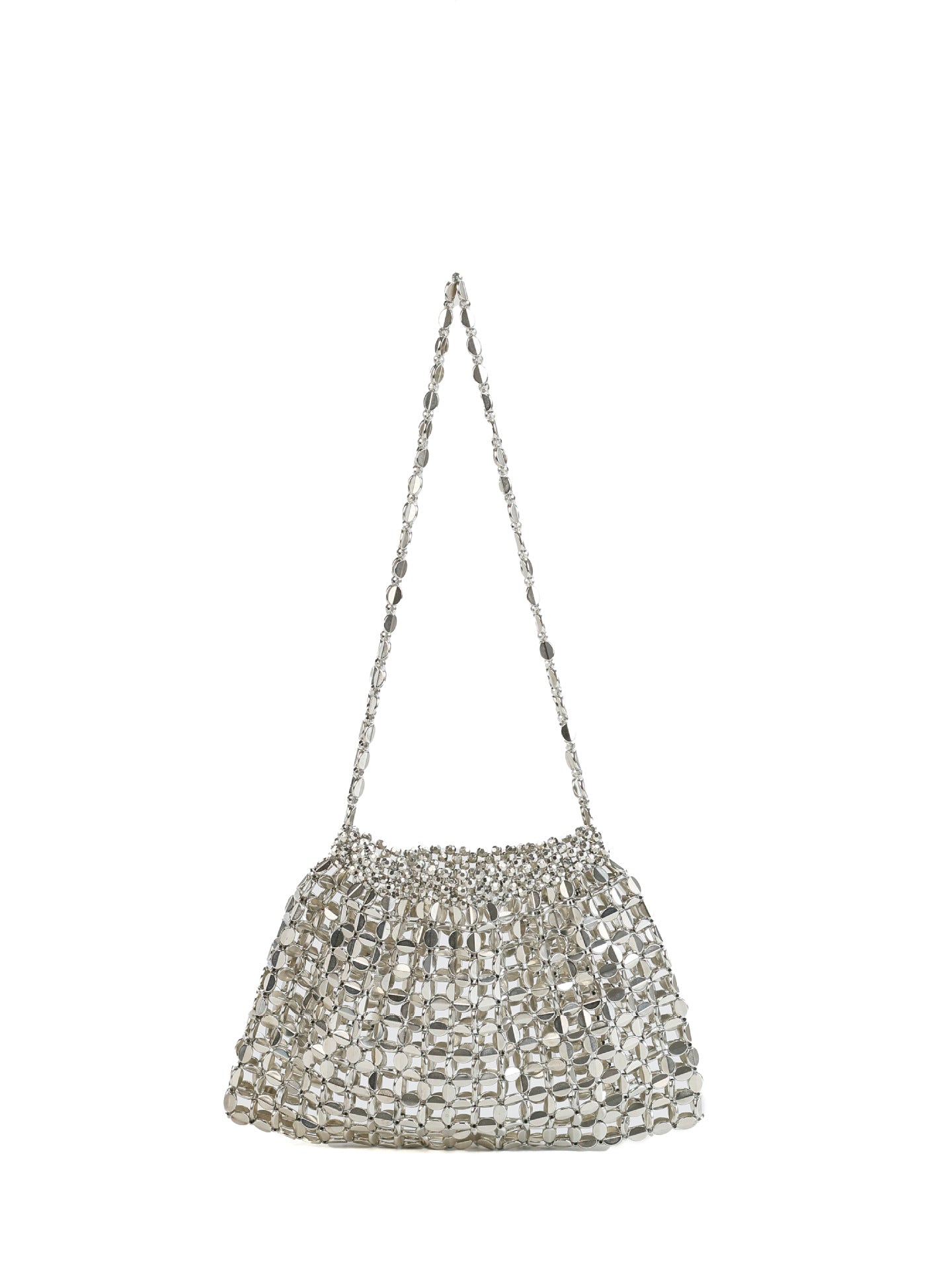 Retro Metal Sier Design Hand-woven Beads Bags