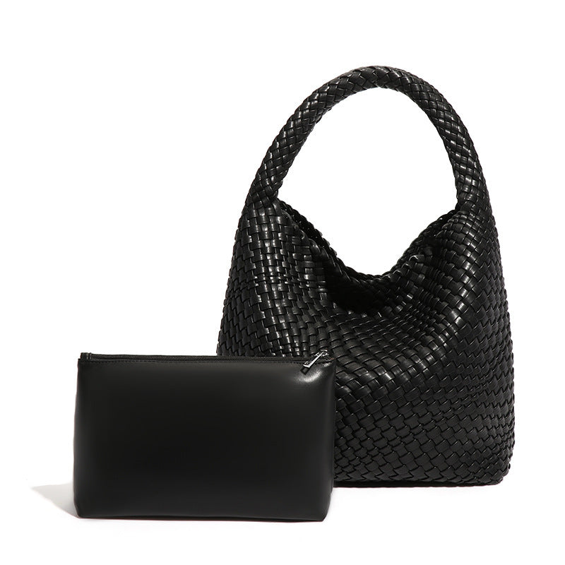 Women's Wind Hand-woven Portable Vegetable Basket Large Women's Shoulder Bag