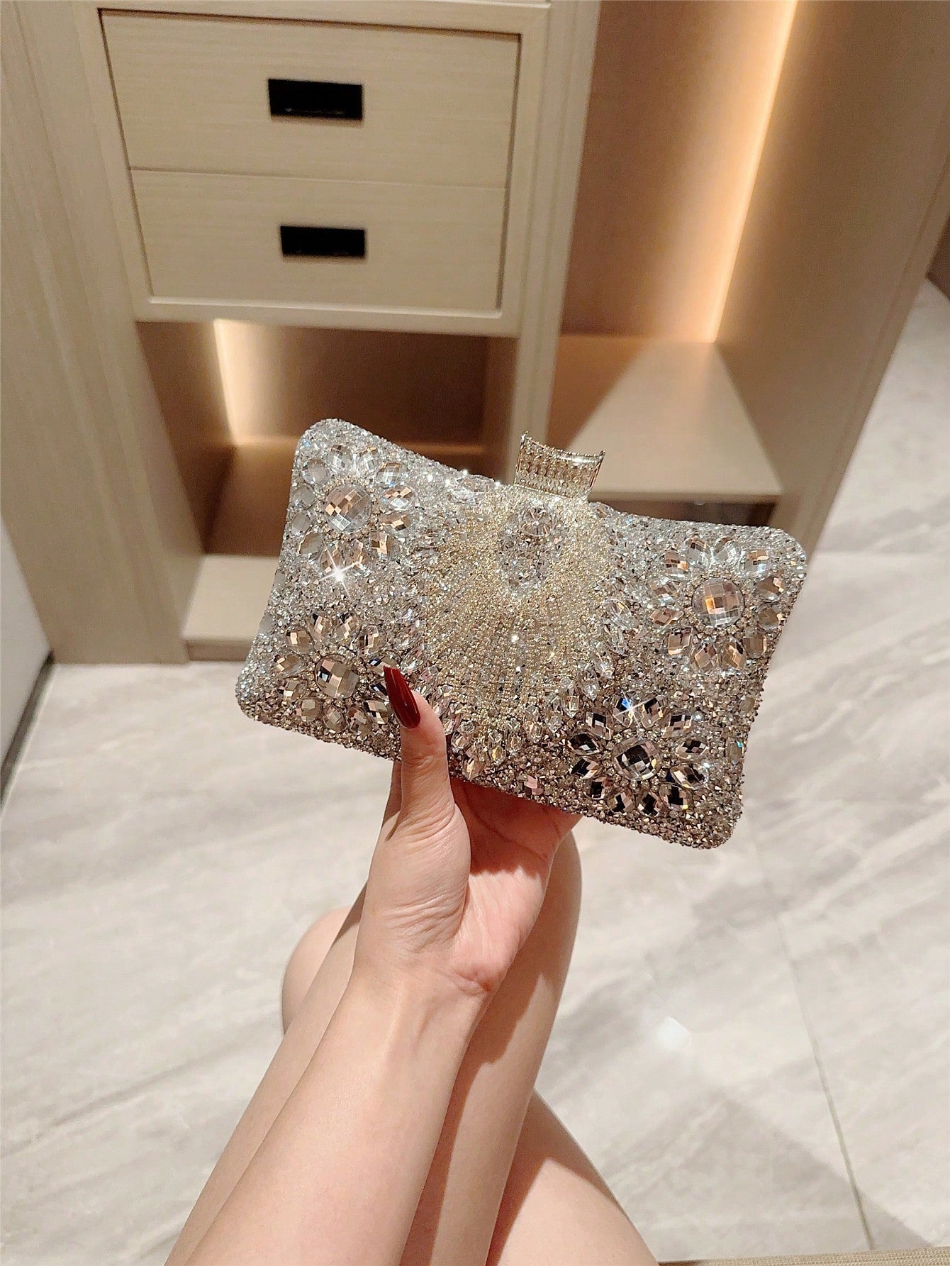 High-grade Sense Cheongsam Clutch Rhinestone Dress Garment Bags