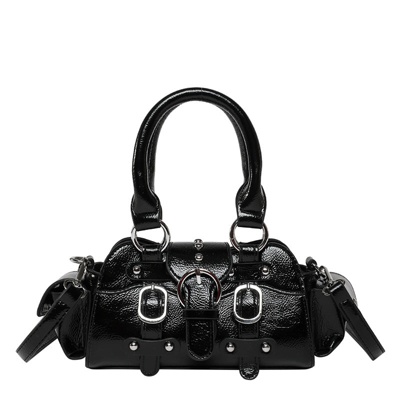 Women's Popular Fashion Western Style Solid Color Motorcycle Bags