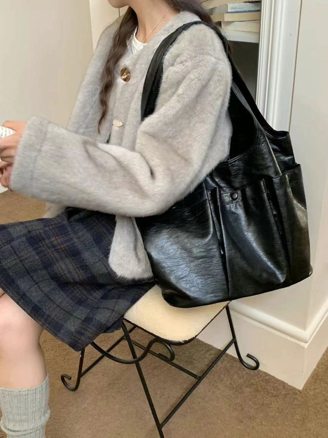 Summer Niche Pleated Double Pocket Portable Bags