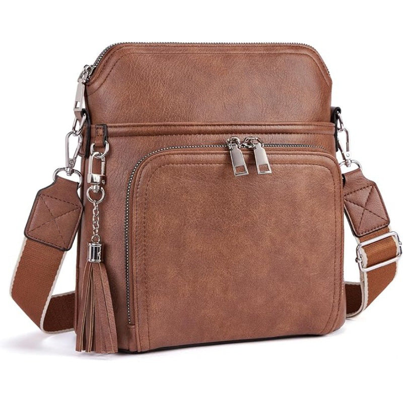 Women's Retro Fashion Simple Printed Wide Strap Women's Shoulder Bag