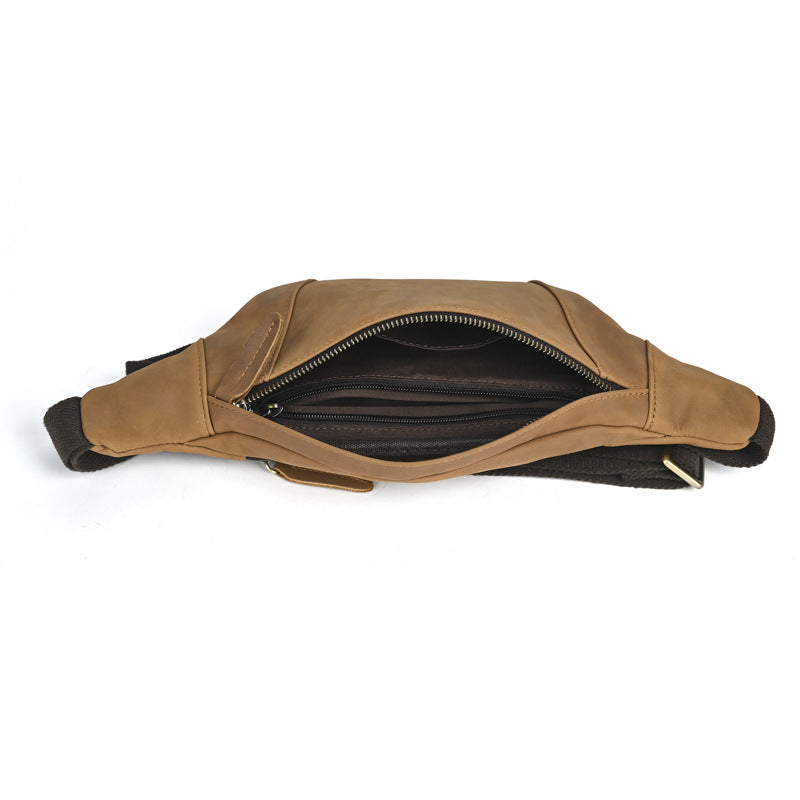 Men's Horse Leather Handmade First Layer Cowhide Genuine Korean Style Men's Bags