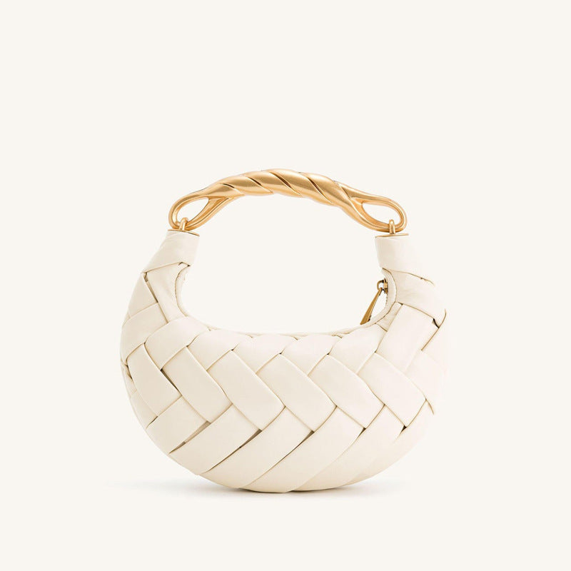 Women's Bird's Nest Woven Portable Genuine Leather Women's Messenger Bag