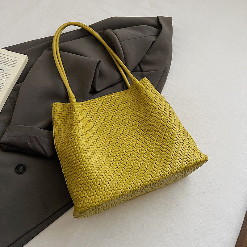 Women's Woven Style Trend Fashion Spring Western Simple Large Capacity Women's Shoulder Bag