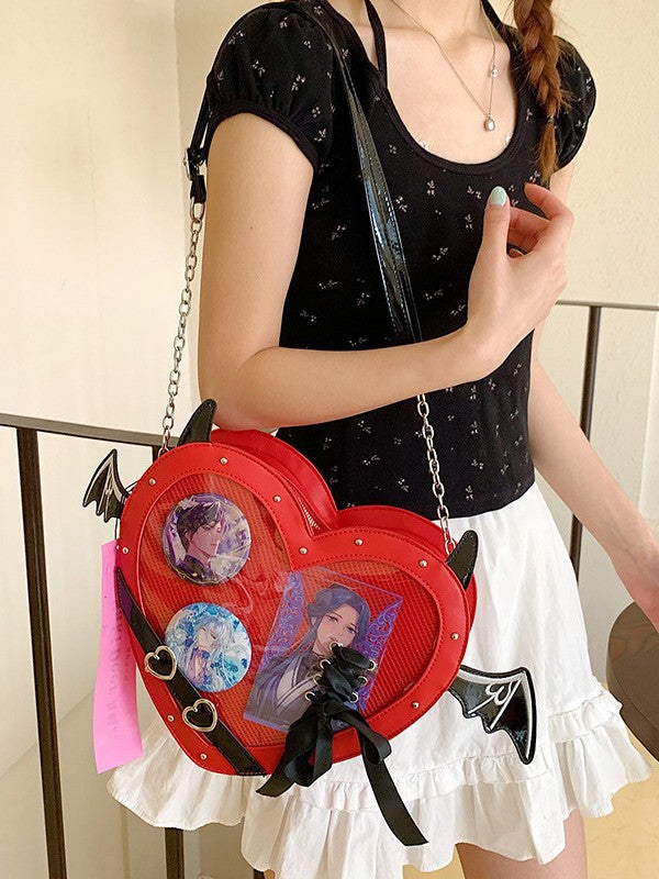 Women's Uniform Heart-shaped Gu Bar Cartoon Good-looking Women's Shoulder Bag