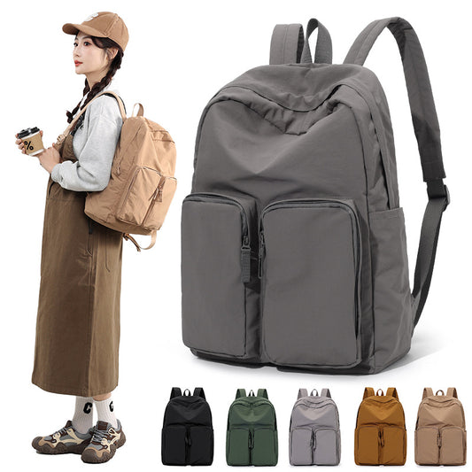 Women's Lightweight Large Capacity Storage Pleated Washed Leisure Backpack