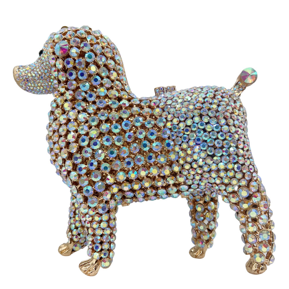 Women's Animal Dog Diamond Banquet Full Clutch Evening Bags