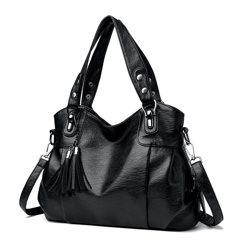 Women's Classic Washed Sheepskin Tassel Texture Good Women's Messenger Bag