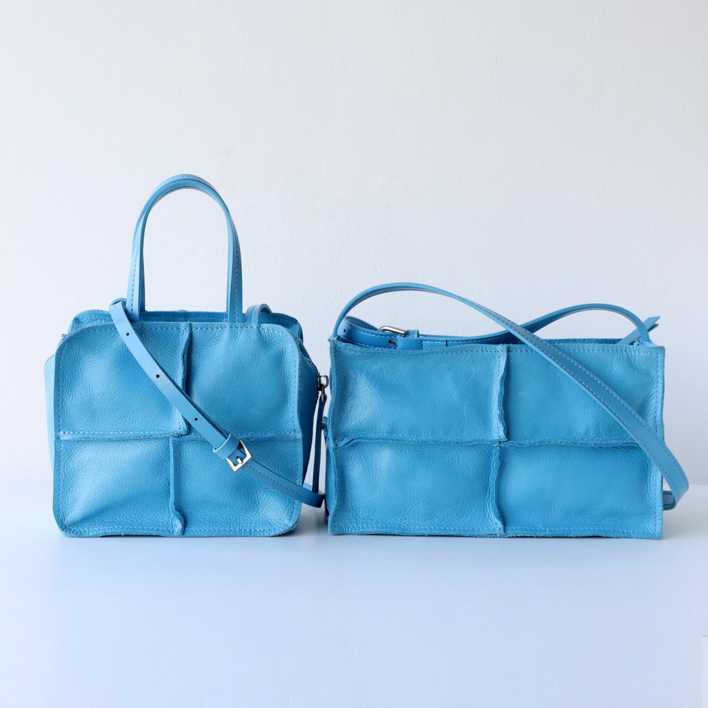 Women's Handmade Stitching Top Layer Cowhide Simple Style Genuine Leather Small Square Bag