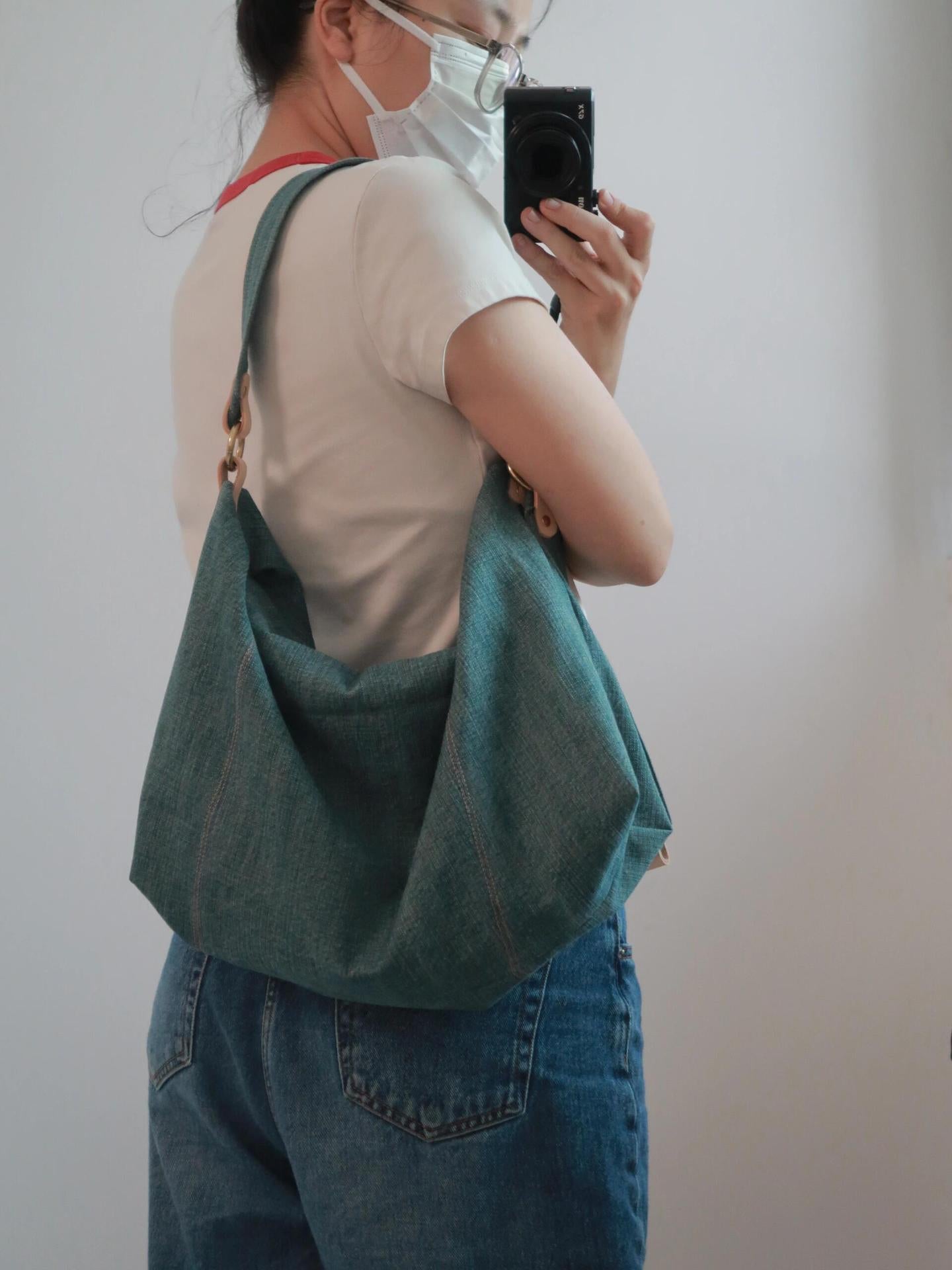 Capacity Advanced Denim Hand-held Simple Underarm Women's Shoulder Bag
