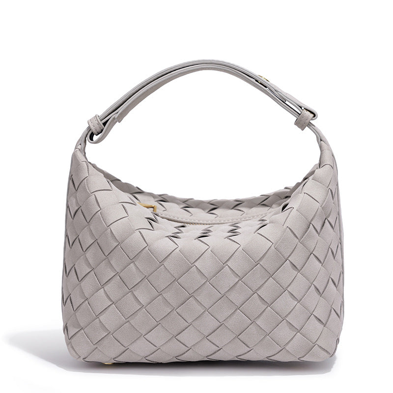 Hand-woven Design High Sense Lunch Box Fashion Frosted One Solid Women's Shoulder Bag