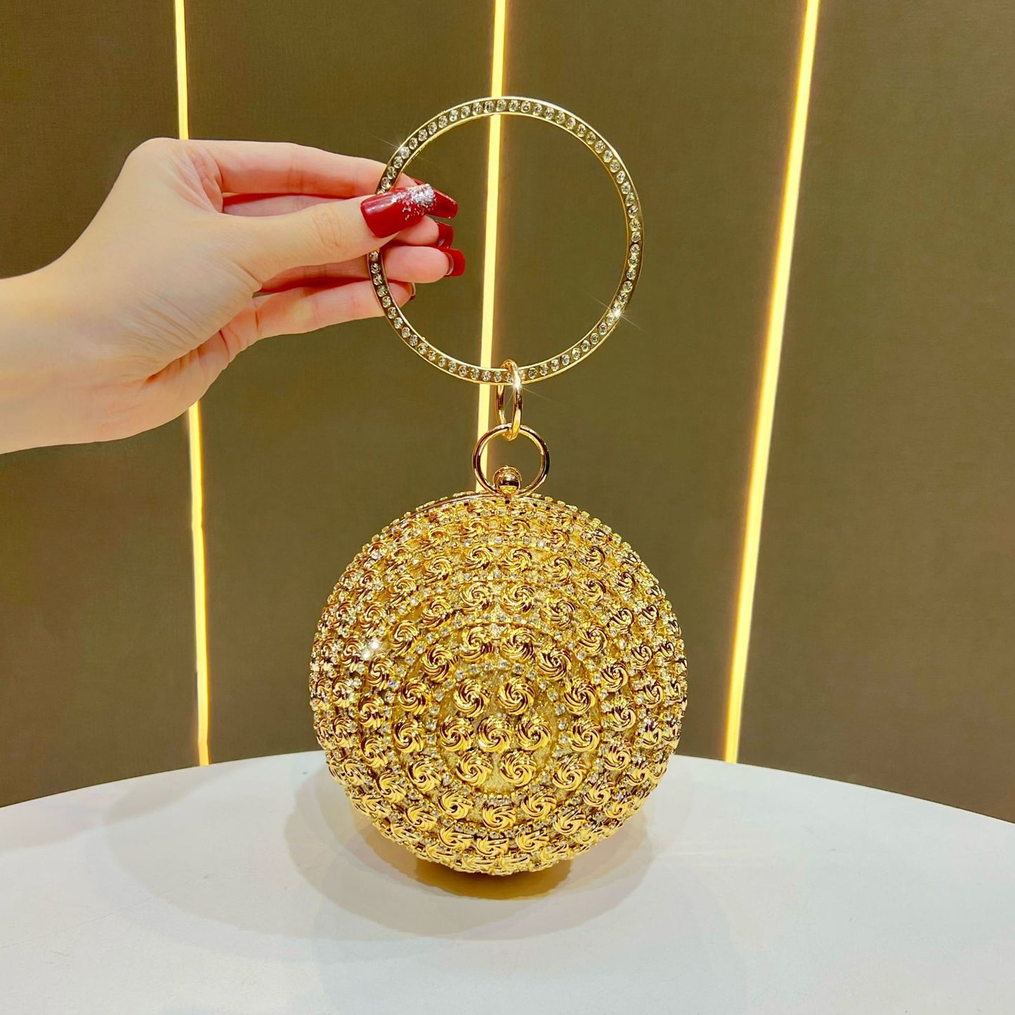 Women's Rose Ball Light Luxury Clutch Fashion Shining Handbags