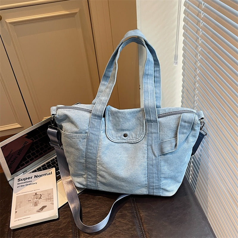 Women's Large Capacity Denim Fashion Simple Solid Women's Shoulder Bag