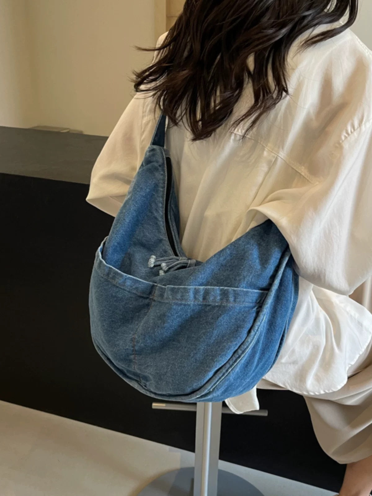 Women's Large Capacity Denim Portable Versatile Simple Women's Shoulder Bag
