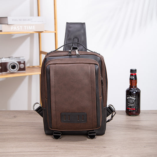 Men's Retro Vertical Model In Shape Three-dimensional Pocket Large Men's Bags