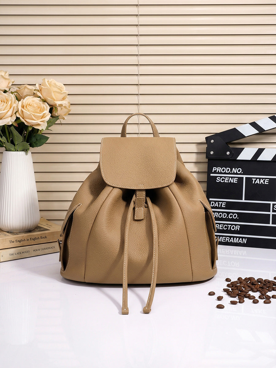 Women's First Layer Cowhide Street Trendy Fashion Backpacks