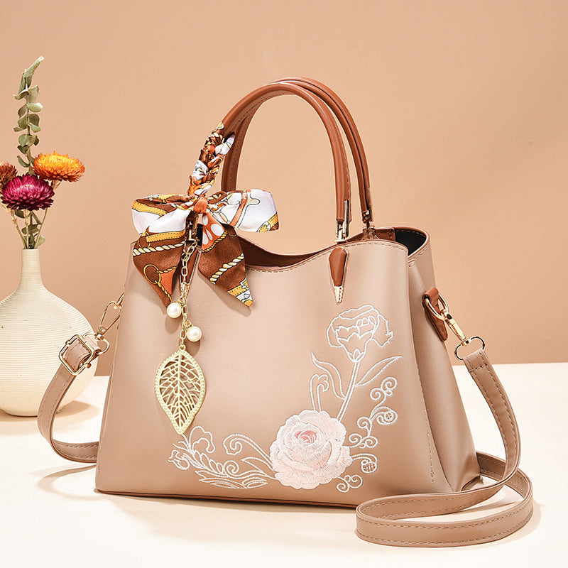 Women's Fashion Large Capacity Embroidered Mother Handbags