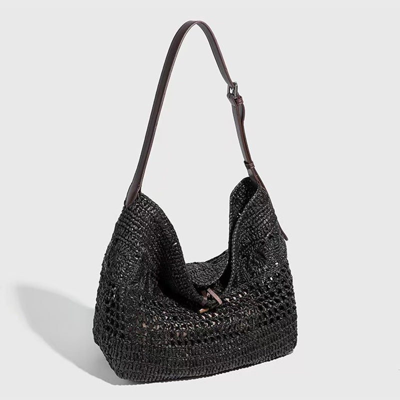 Women's Straw Woven Seaside Vacation Style Beach High Bags