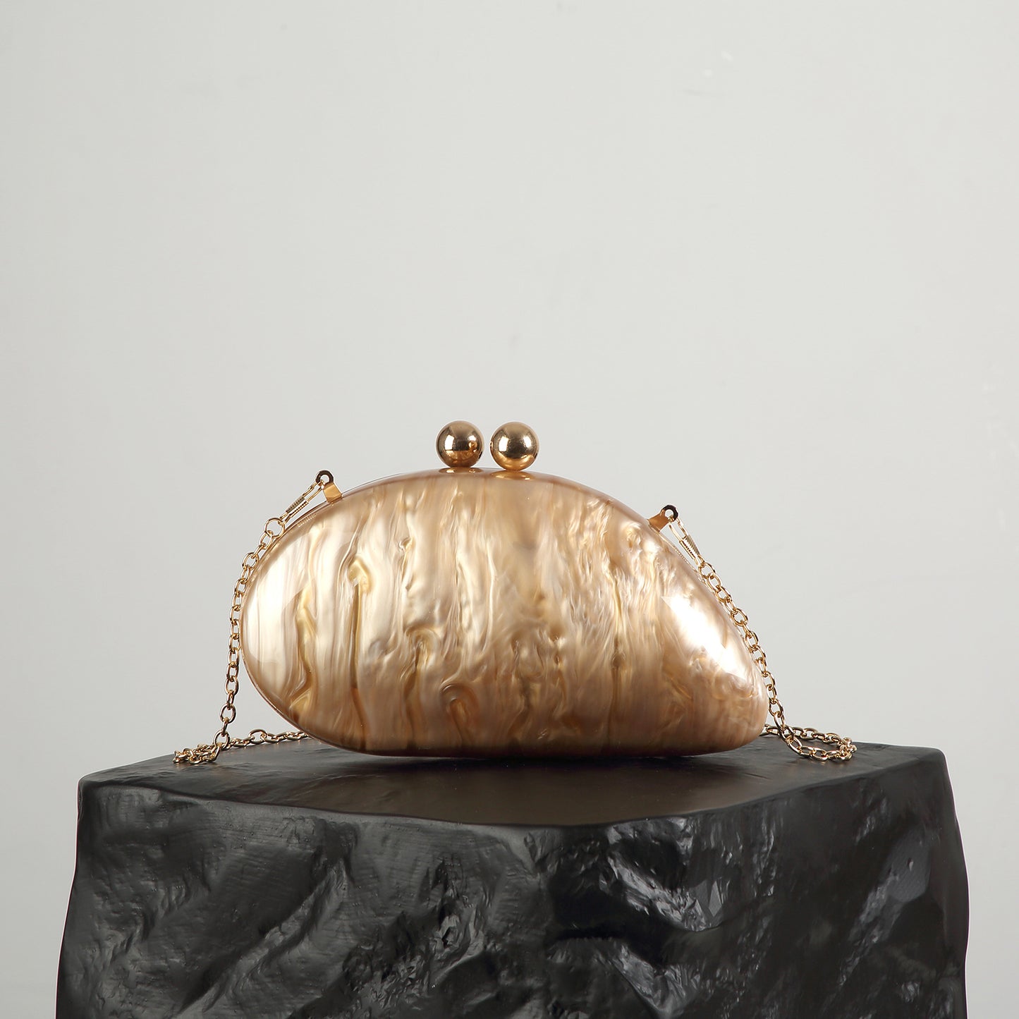Women's Oval Acrylic One Wedding Banquet Clutch Dinner Bag