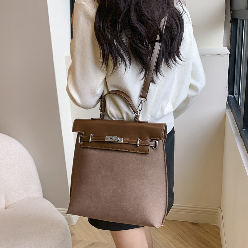 Women's Frosted Leather Portable Commuter Large Capacity Women's Messenger Bag
