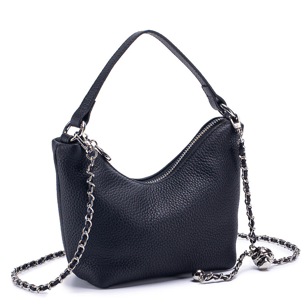 Women's First Layer Cowhide Niche Portable Genuine Leather Versatile Women's Shoulder Bag