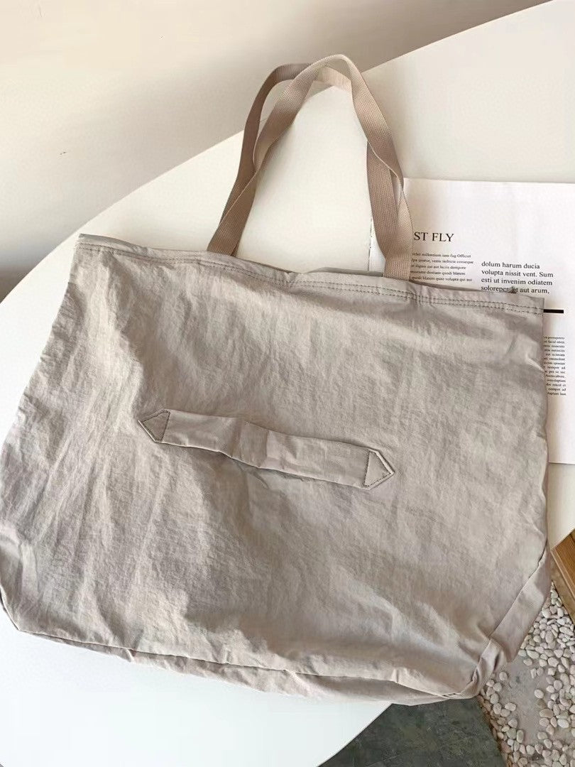Correct Version Solid Color Letter Large Capacity Nylon Tote Bag